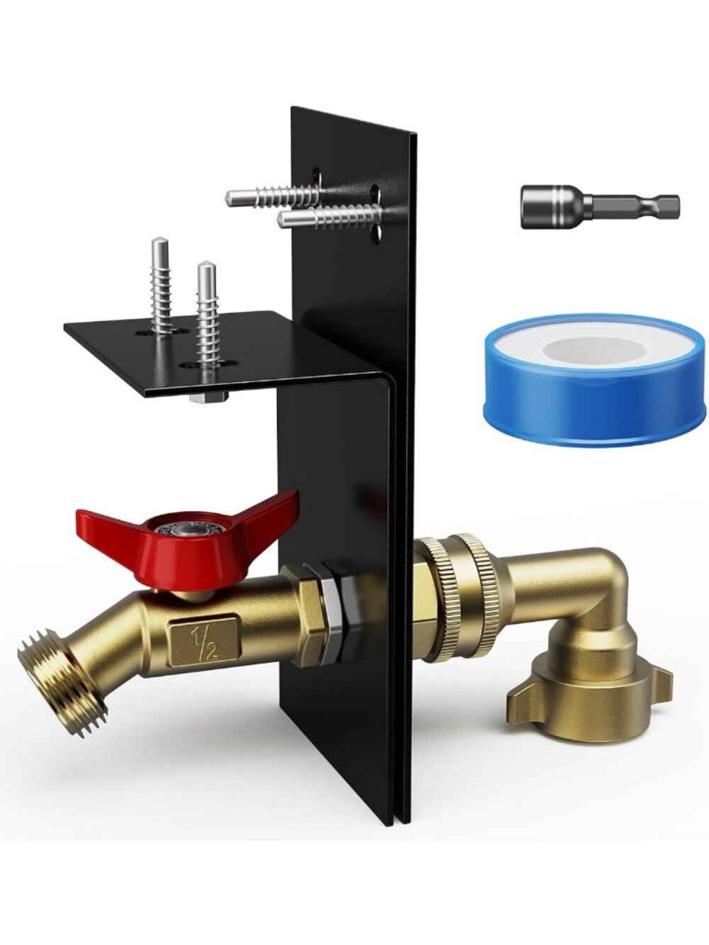 Brass Garden Faucet & Hose Bib Extension Kit - Durable Outdoor Water Spigot